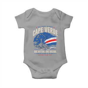 Cape Verde Small Islands Big Hearts Pride Baby Onesie Cabo Verde One Nation One Dream Distressed Flag TS02 Sport Gray Print Your Wear
