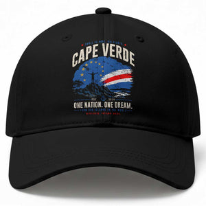 Cape Verde Small Islands Big Hearts Pride Baseball Cap Cabo Verde One Nation One Dream Distressed Flag TS02 Print Your Wear