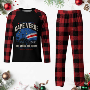 Cape Verde Small Islands Big Hearts Pride Plaid Pajama Set Cabo Verde One Nation One Dream Distressed Flag TS02 Buffalo Plaid Print Your Wear