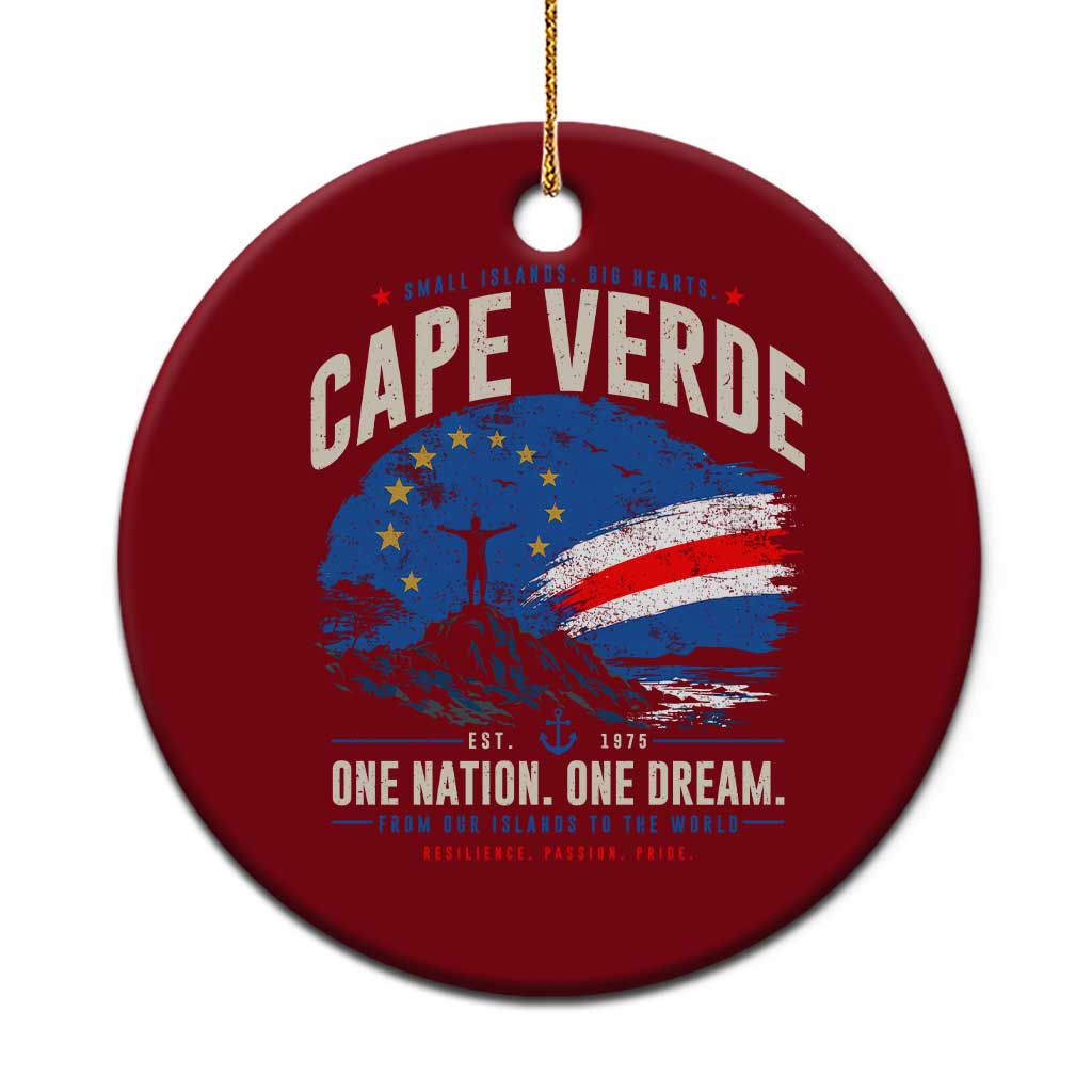 Cape Verde Small Islands Big Hearts Pride Ceramic Ornament Cabo Verde One Nation One Dream Distressed Flag TS02 1pc Red Print Your Wear