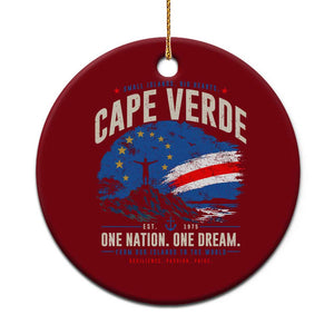 Cape Verde Small Islands Big Hearts Pride Ceramic Ornament Cabo Verde One Nation One Dream Distressed Flag TS02 1pc Red Print Your Wear