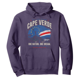 Cape Verde Small Islands Big Hearts Pride Hoodie Cabo Verde One Nation One Dream Distressed Flag TS02 Purple Print Your Wear
