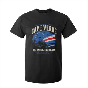 Cape Verde Small Islands Big Hearts Pride T Shirt For Kid Cabo Verde One Nation One Dream Distressed Flag TS02 Black Print Your Wear