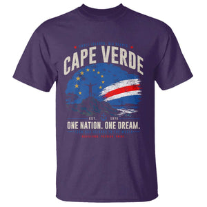 Cape Verde Small Islands Big Hearts Pride T Shirt Cabo Verde One Nation One Dream Distressed Flag TS02 Purple Print Your Wear