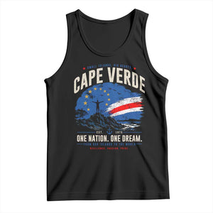 Cape Verde Small Islands Big Hearts Pride Tank Top Cabo Verde One Nation One Dream Distressed Flag TS02 Black Print Your Wear