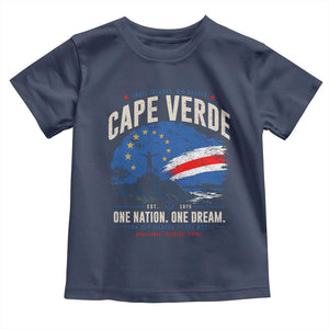 Cape Verde Small Islands Big Hearts Pride Toddler T Shirt Cabo Verde One Nation One Dream Distressed Flag TS02 Navy Print Your Wear