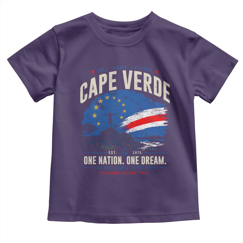 Cape Verde Small Islands Big Hearts Pride Toddler T Shirt Cabo Verde One Nation One Dream Distressed Flag TS02 Purple Print Your Wear