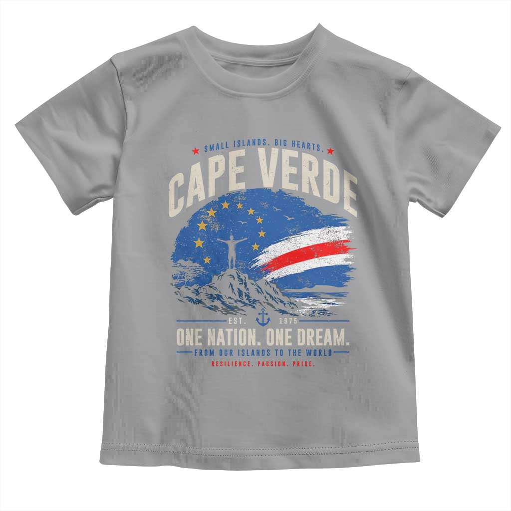 Cape Verde Small Islands Big Hearts Pride Toddler T Shirt Cabo Verde One Nation One Dream Distressed Flag TS02 Sport Gray Print Your Wear