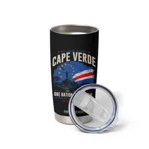 Cape Verde Small Islands Big Hearts Pride Tumbler Cup Cabo Verde One Nation One Dream Distressed Flag TS02 Print Your Wear