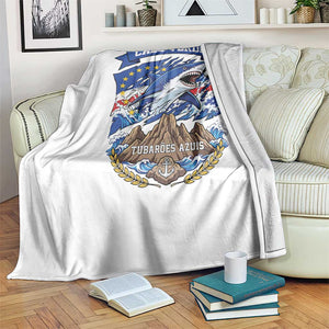 Cabo Verde Tubarões Azuis Soccer Pride Throw Blanket Cape Verde Blue Sharks Football Fans TS02 Print Your Wear