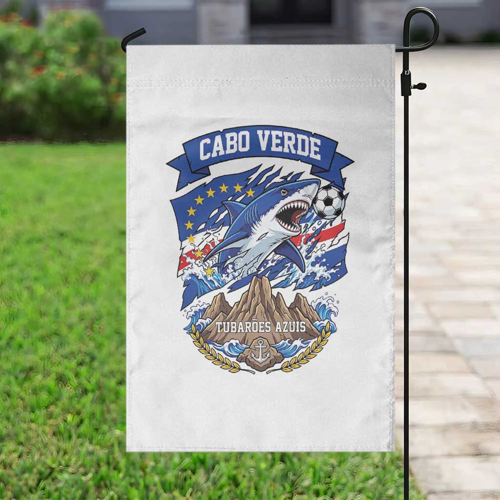 Cabo Verde Tubarões Azuis Soccer Pride Garden Flag Cape Verde Blue Sharks Football Fans TS02 Print Your Wear