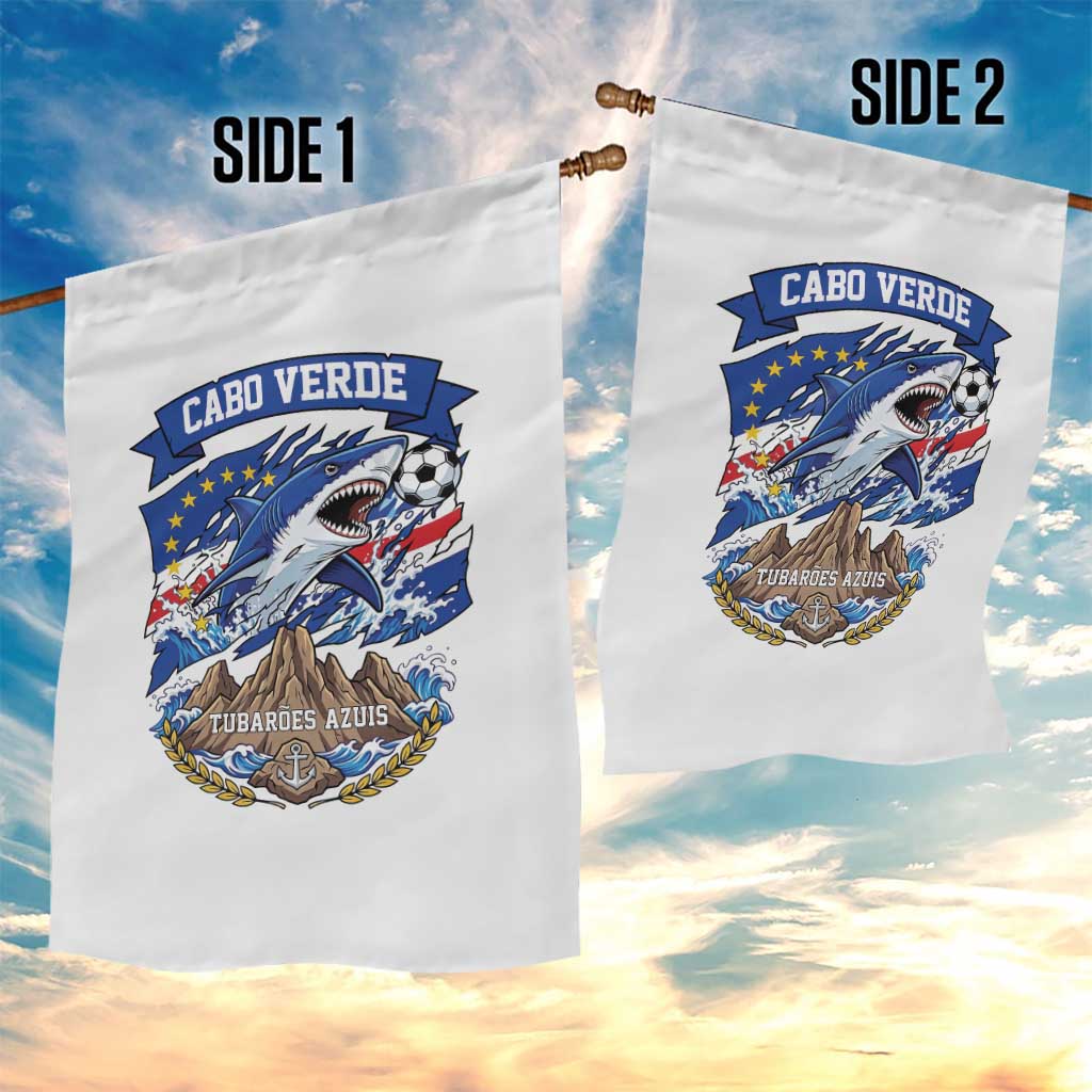 Cabo Verde Tubarões Azuis Soccer Pride Garden Flag Cape Verde Blue Sharks Football Fans TS02 Print Your Wear