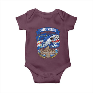 Cabo Verde Tubarões Azuis Soccer Pride Baby Onesie Cape Verde Blue Sharks Football Fans TS02 Maroon Print Your Wear