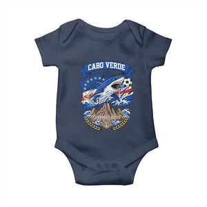 Cabo Verde Tubarões Azuis Soccer Pride Baby Onesie Cape Verde Blue Sharks Football Fans TS02 Navy Print Your Wear