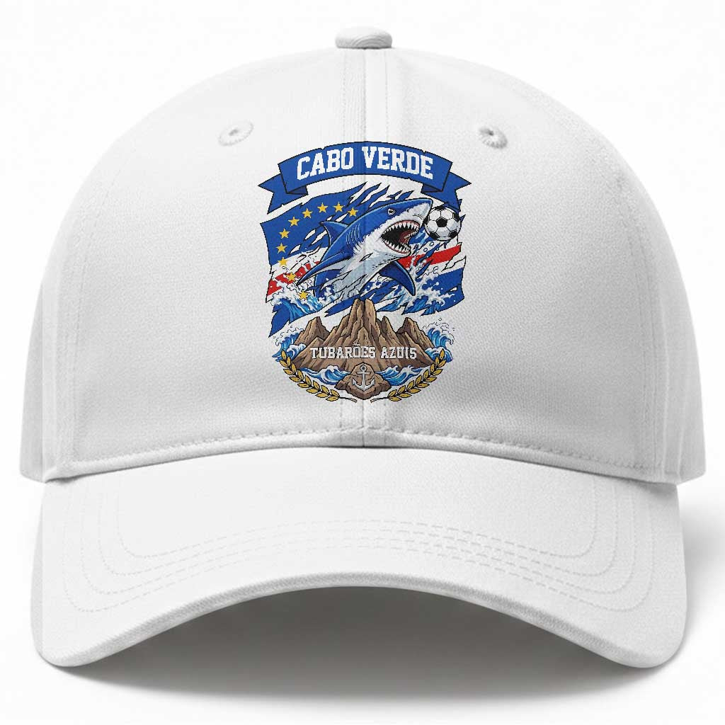 Cabo Verde Tubarões Azuis Soccer Pride Baseball Cap Cape Verde Blue Sharks Football Fans TS02 Print Your Wear