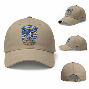 Cabo Verde Tubarões Azuis Soccer Pride Baseball Cap Cape Verde Blue Sharks Football Fans TS02 Baseball Cap Universal Fit Khaki Print Your Wear