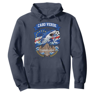 Cabo Verde Tubarões Azuis Soccer Pride Hoodie Cape Verde Blue Sharks Football Fans TS02 Navy Print Your Wear