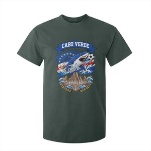 Cabo Verde Tubarões Azuis Soccer Pride T Shirt For Kid Cape Verde Blue Sharks Football Fans TS02 Dark Forest Green Print Your Wear