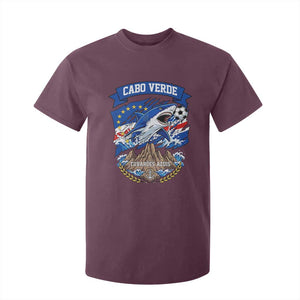 Cabo Verde Tubarões Azuis Soccer Pride T Shirt For Kid Cape Verde Blue Sharks Football Fans TS02 Maroon Print Your Wear