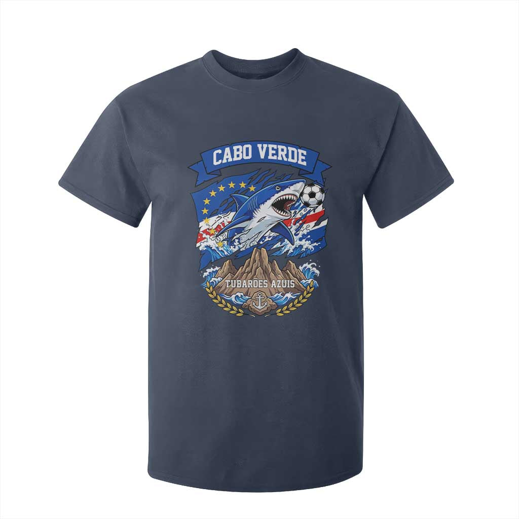 Cabo Verde Tubarões Azuis Soccer Pride T Shirt For Kid Cape Verde Blue Sharks Football Fans TS02 Navy Print Your Wear