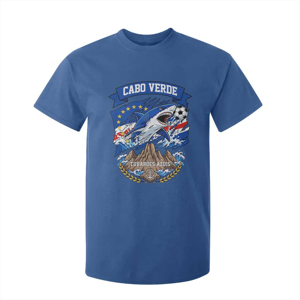 Cabo Verde Tubarões Azuis Soccer Pride T Shirt For Kid Cape Verde Blue Sharks Football Fans TS02 Royal Blue Print Your Wear