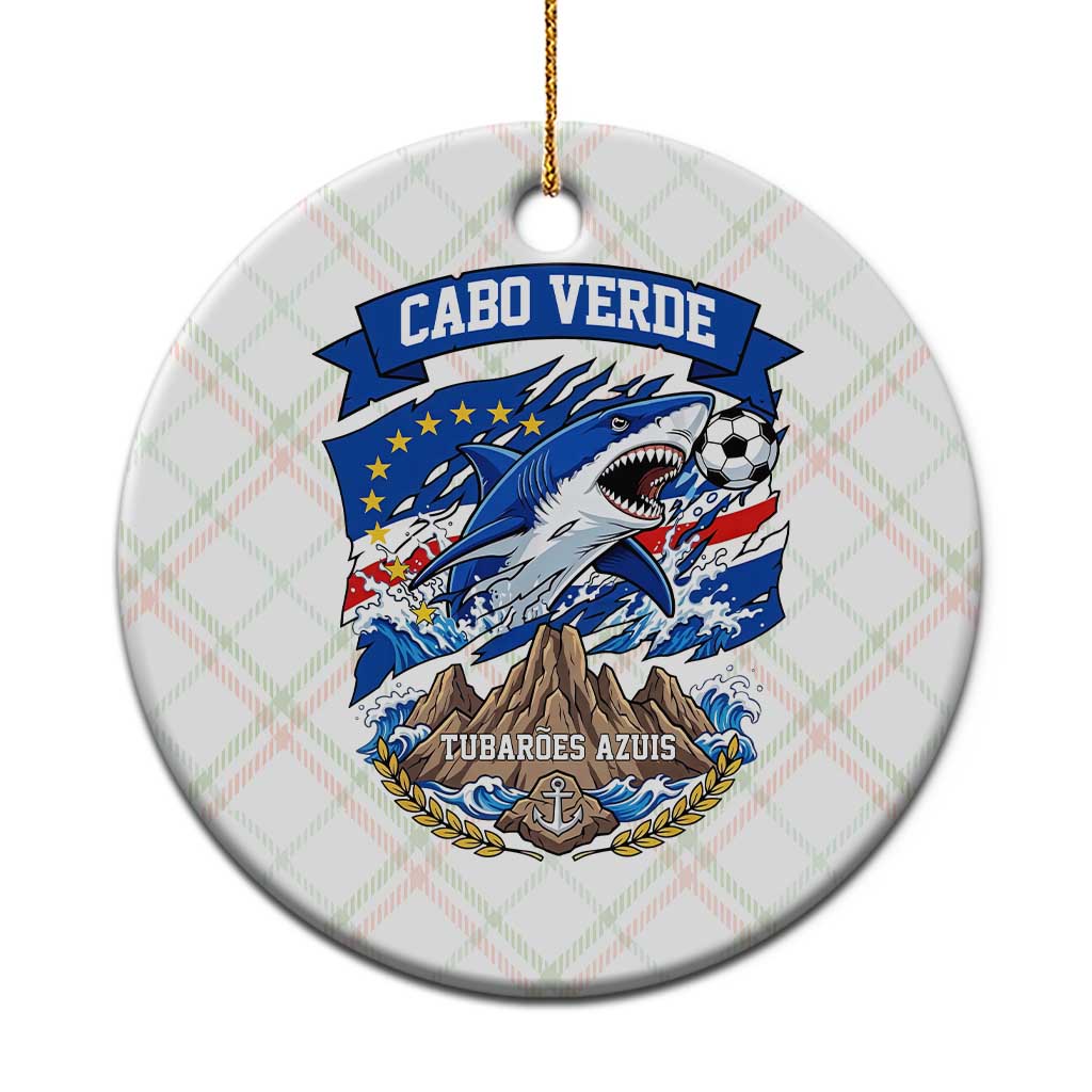 Cabo Verde Tubarões Azuis Soccer Pride Ceramic Ornament Cape Verde Blue Sharks Football Fans TS02 1pc Christmas Plaid Print Your Wear
