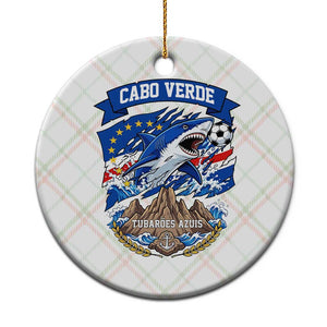 Cabo Verde Tubarões Azuis Soccer Pride Ceramic Ornament Cape Verde Blue Sharks Football Fans TS02 1pc Christmas Plaid Print Your Wear
