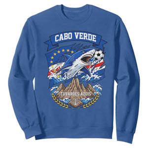 Cabo Verde Tubarões Azuis Soccer Pride Sweatshirt Cape Verde Blue Sharks Football Fans TS02 Royal Blue Print Your Wear