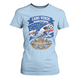 Cabo Verde Tubarões Azuis Soccer Pride T Shirt For Women Cape Verde Blue Sharks Football Fans TS02 Light Blue Print Your Wear