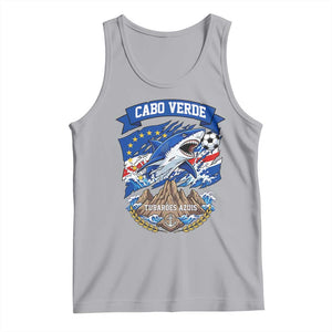 Cabo Verde Tubarões Azuis Soccer Pride Tank Top Cape Verde Blue Sharks Football Fans TS02 Athletic Heather Print Your Wear