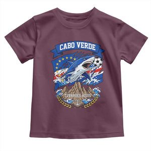 Cabo Verde Tubarões Azuis Soccer Pride Toddler T Shirt Cape Verde Blue Sharks Football Fans TS02 Maroon Print Your Wear