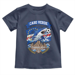 Cabo Verde Tubarões Azuis Soccer Pride Toddler T Shirt Cape Verde Blue Sharks Football Fans TS02 Navy Print Your Wear