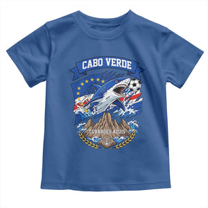 Cabo Verde Tubarões Azuis Soccer Pride Toddler T Shirt Cape Verde Blue Sharks Football Fans TS02 Royal Blue Print Your Wear