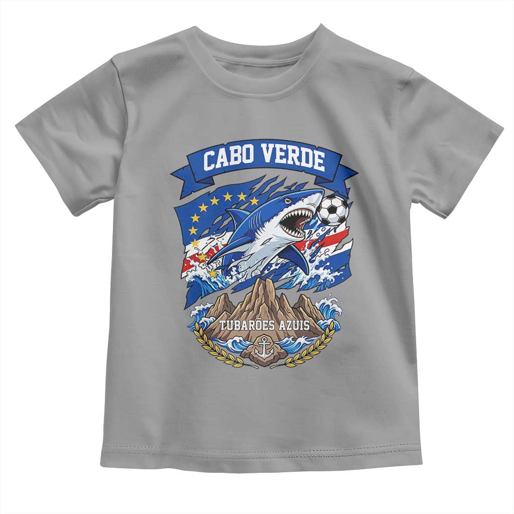 Cabo Verde Tubarões Azuis Soccer Pride Toddler T Shirt Cape Verde Blue Sharks Football Fans TS02 Sport Gray Print Your Wear