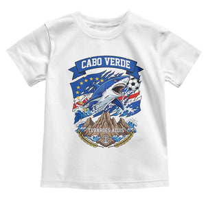 Cabo Verde Tubarões Azuis Soccer Pride Toddler T Shirt Cape Verde Blue Sharks Football Fans TS02 White Print Your Wear