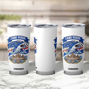 Cabo Verde Tubarões Azuis Soccer Pride Tumbler Cup Cape Verde Blue Sharks Football Fans TS02 Print Your Wear