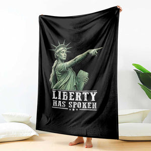 Liberty Has Spoken Pointing Statue Parody Throw Blanket Funny Sarcastic Basketball Sports Viral Meme Americana TS02 Print Your Wear