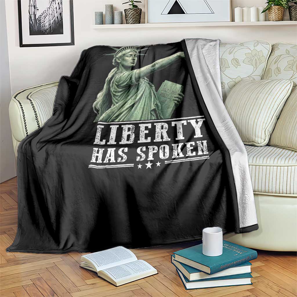 Liberty Has Spoken Pointing Statue Parody Throw Blanket Funny Sarcastic Basketball Sports Viral Meme Americana TS02 Print Your Wear