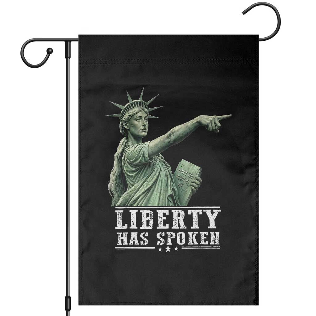 Liberty Has Spoken Pointing Statue Parody Garden Flag Funny Sarcastic Basketball Sports Viral Meme Americana TS02 Black Print Your Wear