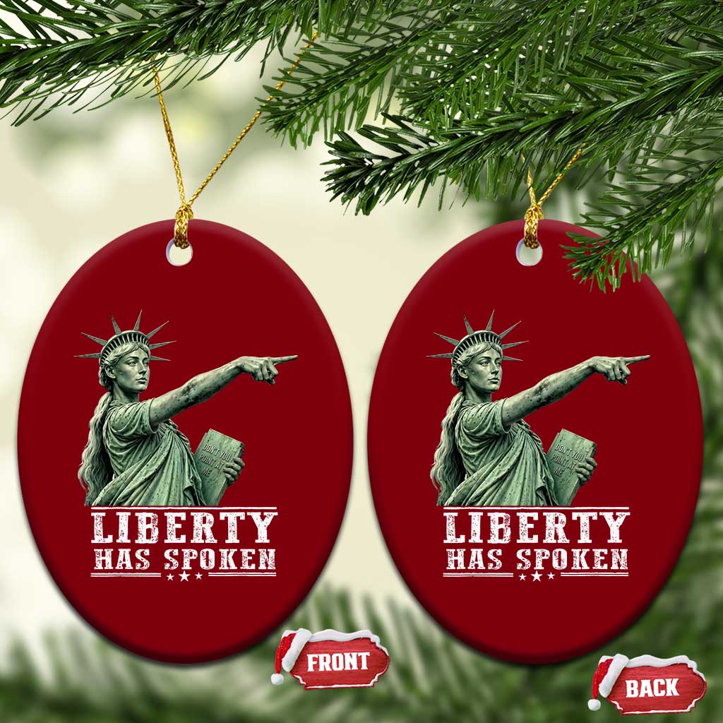 Liberty Has Spoken Pointing Statue Parody Ceramic Ornament Funny Sarcastic Basketball Sports Viral Meme Americana TS02 Print Your Wear