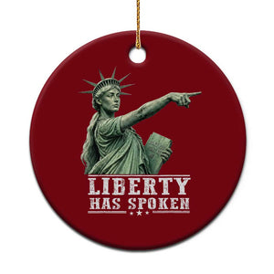 Liberty Has Spoken Pointing Statue Parody Ceramic Ornament Funny Sarcastic Basketball Sports Viral Meme Americana TS02 1pc Red Print Your Wear