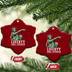 Liberty Has Spoken Pointing Statue Parody Ceramic Ornament Funny Sarcastic Basketball Sports Viral Meme Americana TS02 Print Your Wear