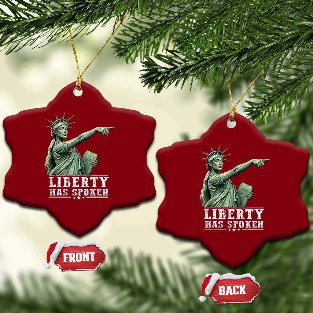 Liberty Has Spoken Pointing Statue Parody Ceramic Ornament Funny Sarcastic Basketball Sports Viral Meme Americana TS02 Print Your Wear