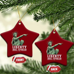 Liberty Has Spoken Pointing Statue Parody Ceramic Ornament Funny Sarcastic Basketball Sports Viral Meme Americana TS02 Print Your Wear