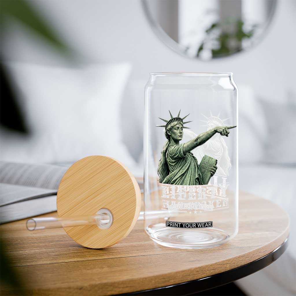 Liberty Has Spoken Pointing Statue Parody Glass Can Funny Sarcastic Basketball Sports Viral Meme Americana TS02 Print Your Wear