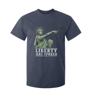 Liberty Has Spoken Pointing Statue Parody T Shirt For Kid Funny Sarcastic Basketball Sports Viral Meme Americana TS02 Navy Print Your Wear