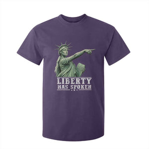 Liberty Has Spoken Pointing Statue Parody T Shirt For Kid Funny Sarcastic Basketball Sports Viral Meme Americana TS02 Purple Print Your Wear