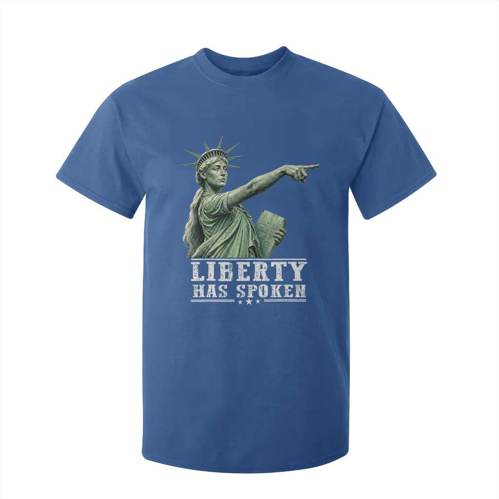 Liberty Has Spoken Pointing Statue Parody T Shirt For Kid Funny Sarcastic Basketball Sports Viral Meme Americana TS02 Royal Blue Print Your Wear