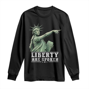 Liberty Has Spoken Pointing Statue Parody Long Sleeve Shirt Funny Sarcastic Basketball Sports Viral Meme Americana TS02 Black Print Your Wear