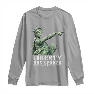 Liberty Has Spoken Pointing Statue Parody Long Sleeve Shirt Funny Sarcastic Basketball Sports Viral Meme Americana TS02 Sport Gray Print Your Wear